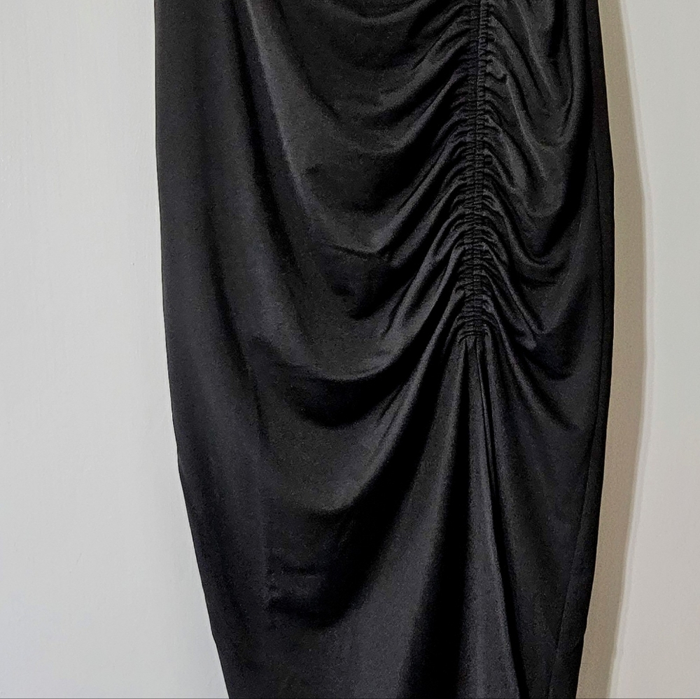 INC International Concepts Women's Size L Ruched Skirt, Black, NwT